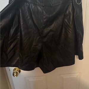 Black Faux Leather Shorts